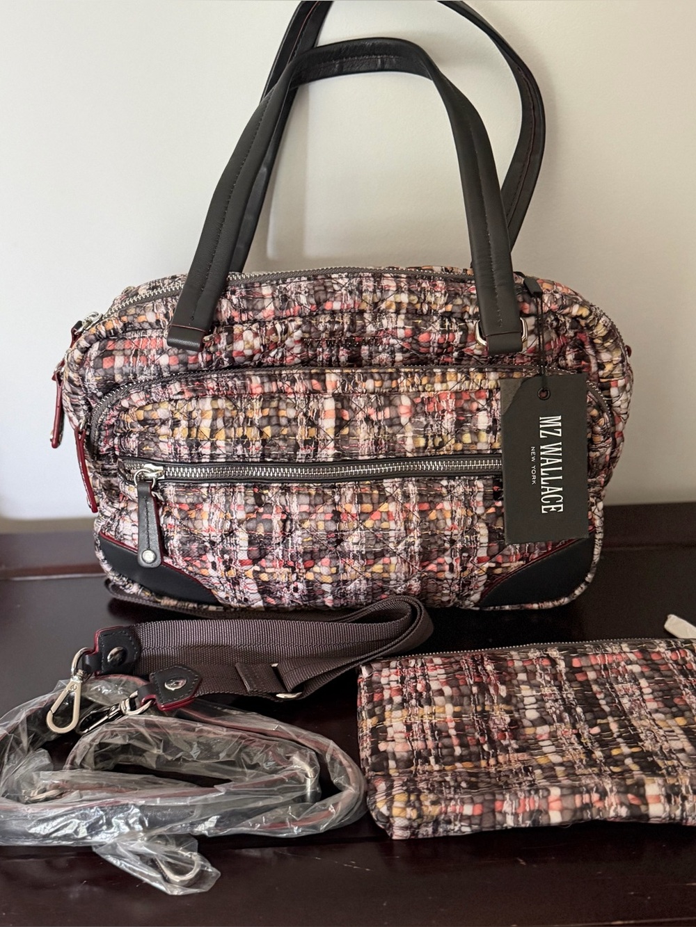 GORGEOUS MZ Wallace Crosby Boucle Medium Bag New with Tags Pouch 2 Extra Straps